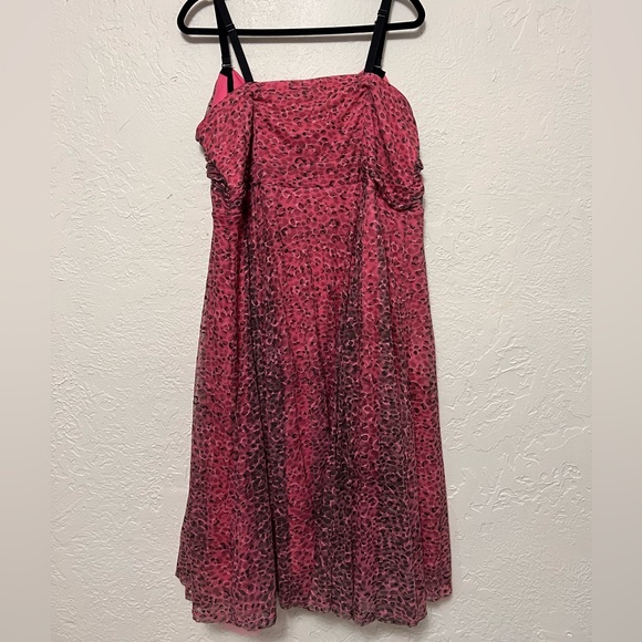 Torrid X Betsey Johnson Pink Leopard Tulle Dress EUC Size 22 - Picture 7 of 11